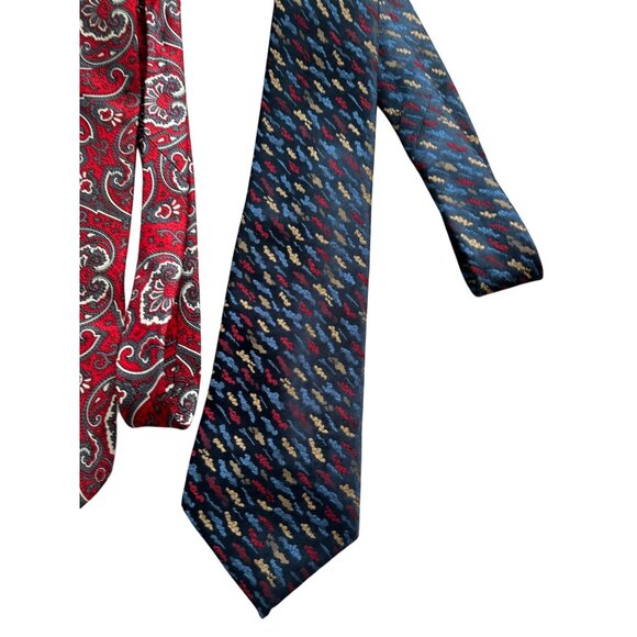 PACO RABANNE Set of 2 Red Blue Vintage Mens Ties - Picture 4 of 7